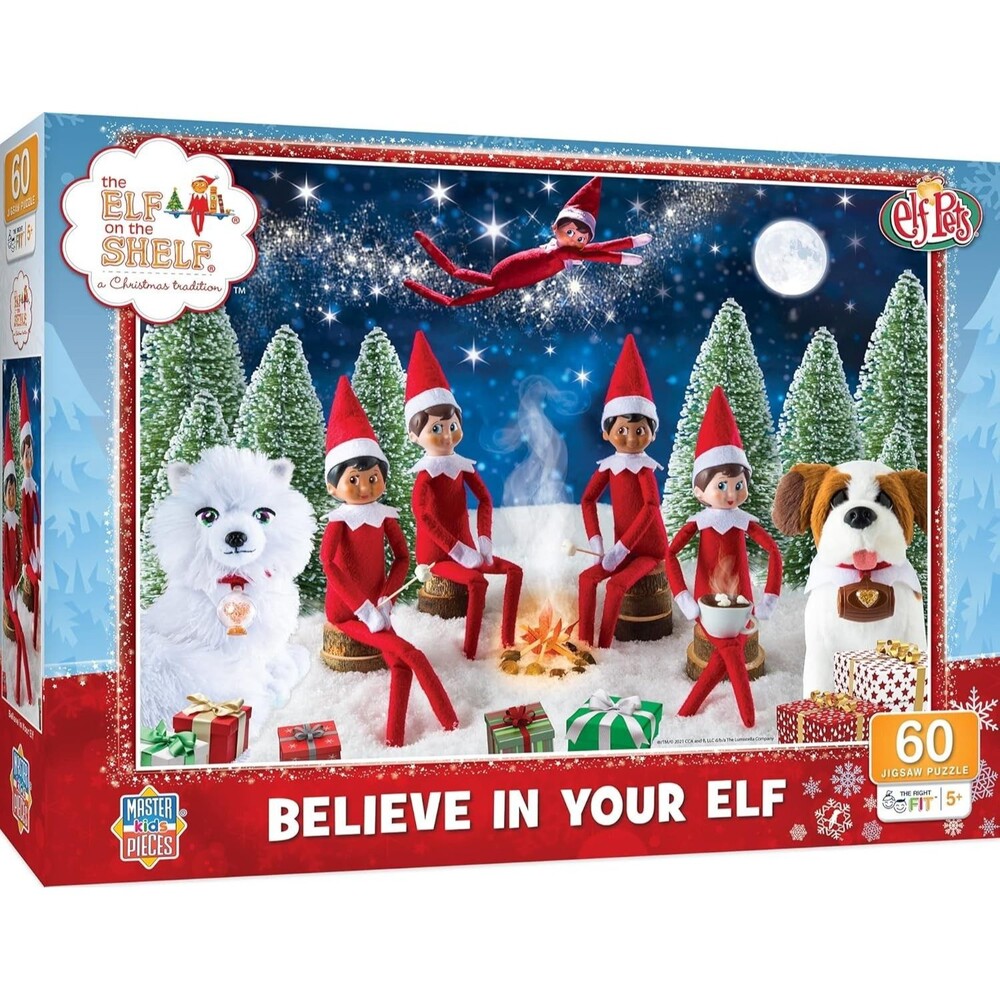 MasterPieces 60 Pcs Christmas Jigsaw Puzzle for Kids-Believe in Your Elf-14"x19"